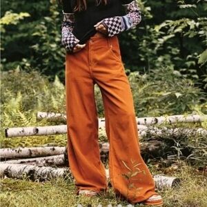 NWT Free People the Harlow Corduroy Baggy Wide Leg Size 29